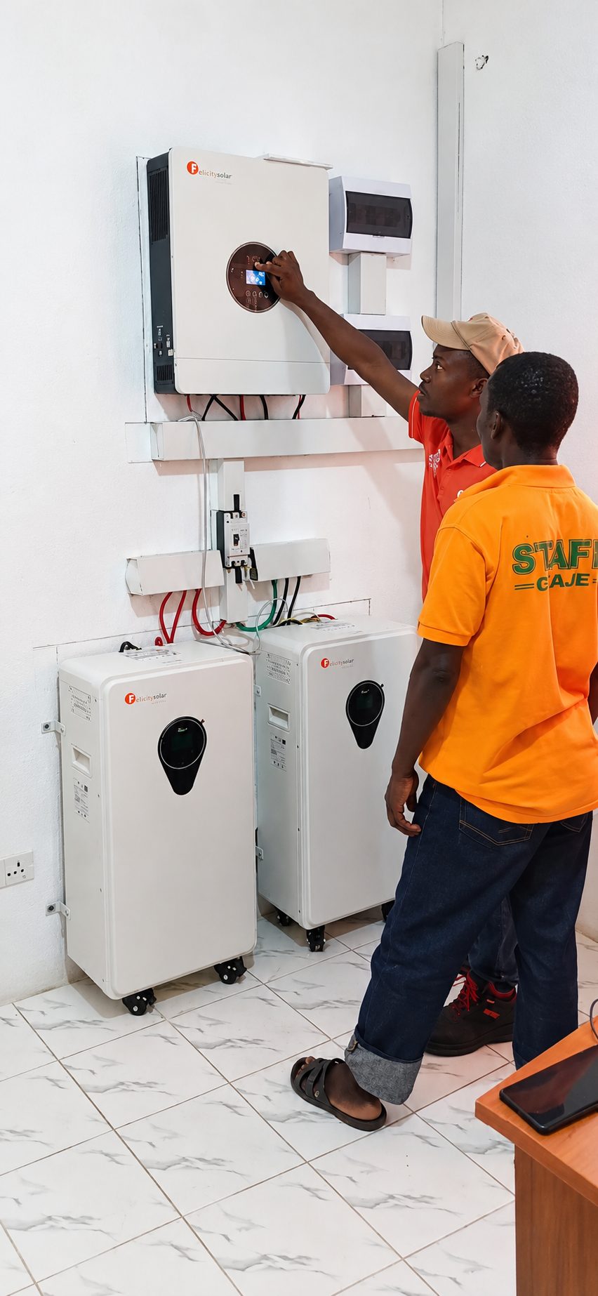 Solar inverter and battery installation with system demonstration at ActionAid Liberia
