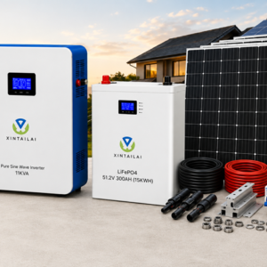 11KVA Complete Solar Power Package with 51.2V/300Ah Lithium Battery & 12pcs 630W Solar Panels