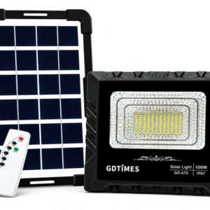 GDTIMES GD-075 100W Solar Flood Light with Solar Panel & Remote Control